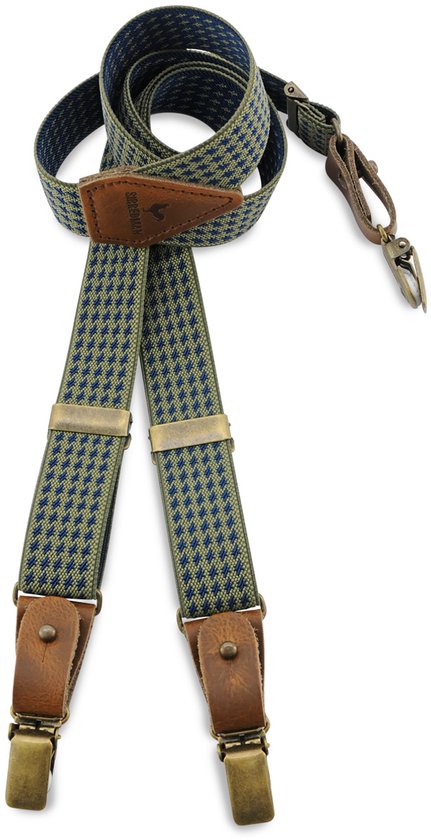 Sir Redman bretelles enfants Dolph Dogtooth, vert / bleu