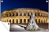 Tuinposters buiten Romeins amfitheater in de Franse stad Nîmes - 90x60 cm - Tuindoek - Buitenposter