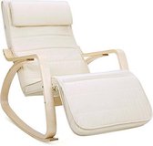 Schommelstoel - Stoel - Relaxfauteuil verstelbaar - Relaxstoel - Ligstoel - 67 x 115 x 91 cm - Wit