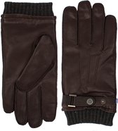 Handschoenen schapenleer met gebreide manchet bruin