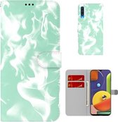 Voor Samsung Galaxy A50/A30s/A50s Cloud Fog Pattern Horizontal Flip Leather Case met Houder & Card Slot & Wallet (Mint Groen)