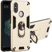 Voor Geschikt voor Xiaomi Mi 6X / A2 2 in 1 Armor Series PC + TPU beschermhoes met ringhouder (goud)