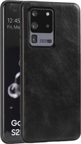 Voor Samsung Galaxy S20 Ultra Crazy Horse Textured Kalfsleer PU + PC + TPU Case (Zwart)