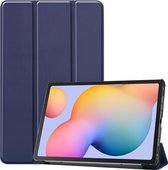 Voor Galaxy Tab S6 Lite 10,4 inch Custer-patroon Pure kleur Horizontale flip lederen tas met drievoudige houder (blauw)