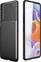 Voor LG Stylo 7 4G koolstofvezel textuur schokbestendig TPU-hoesje (zwart)