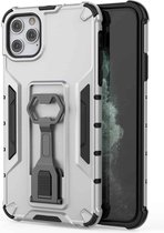 Peacock Style PC + TPU beschermhoes met flesopener voor iPhone 11 Pro Max (zilver)
