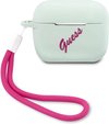 GUESS Vintage Siliconen AirPods Pro Case - Mint Groen