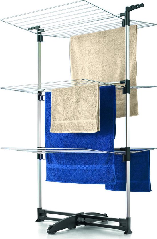 Tomado - Droogtoren Ciclone - 40 meter drooglengte - Zilvergrijs - Inklapbaar - Met haken voor kledinghangers - Aluminium en metaal - 5 jaar garantie