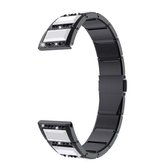 Voor Samsung Galaxy Watch 3 45 mm roestvrij staal met diamant bezette vervangende horlogebanden (zwart + wit)