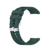 Voor Geschikt voor Xiaomi horloge kleur sport siliconen vervangende band horlogeband met zilveren stalen gesp (donkergroen)