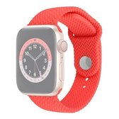 Siliconen horlogeband met geweven patroon voor Apple Watch Series 6 & SE & 5 & 4 40 mm / 3 & 2 & 1 38 mm (helderroze)