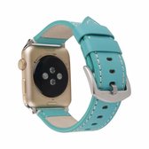 Kalfsleer lederen horlogeband voor Apple Watch Series 6 & SE & 5 & 4 40 mm / 3 & 2 & 1 38 mm (blauw)
