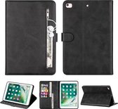 Voor iPad Mini 1/2/3/4/5 Tablet Mode Kalfsstructuur Rits Horizontale Flip Leren Case met Standaard & Kaartsleuven & Portemonnee & Wakker / Slaapfunctie (Zwart)