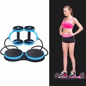 Multifunctioneel buikwiel Trekkoord Home Buiktraining Fitnessapparatuur met gedraaide tailleplaat (blauw)