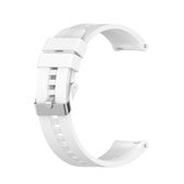 Voor Huawei Watch GT 2 42mm siliconen vervangende polsband horlogeband met zilveren gesp (wit)