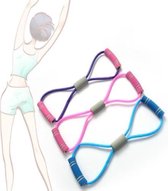 Huishoudelijke latex stretch borst elastisch touw acht karakter trekkoord fitnessapparatuur (roze)