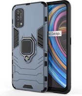Voor OPPO Realme X7 PC + TPU schokbestendige beschermhoes met magnetische ringhouder (marineblauw)