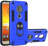 Voor Motorola Moto E5 (EU-versie) / G6 Play 2 in 1 Armor Series PC + TPU beschermhoes met ringhouder (donkerblauw)