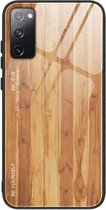 Voor Samsung Galaxy S20 FE houtnerf glas beschermhoes (M03)