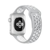 Voor Apple Watch Series 6 & SE & 5 & 4 40 mm / 3 & 2 & 1 38 mm sport siliconen horlogeband standaardeditie (grijs wit)