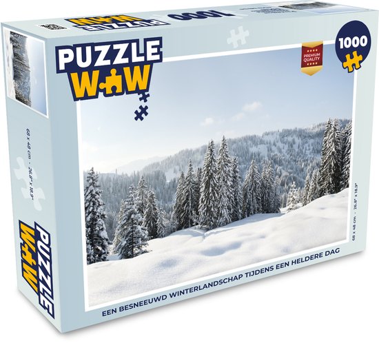 Puzzle Paysage d'hiver 1000 pièces - Un paysage d'hiver enneigé par temps  clair | bol.com