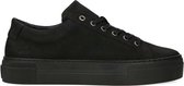 Manfield - Heren - Zwarte nubuck sneakers - Maat 42