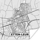 Poster Stadskaart - Etten-Leur - Grijs - Wit - 50x50 cm - Plattegrond
