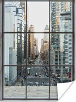 Poster New York uit het raam - 120x160 cm XXL