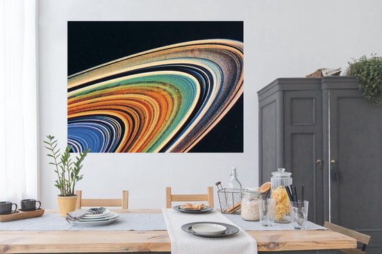 Poster Les anneaux de Saturne 160x120 cm - Tirage photo sur Poster (décoration murale salon / chambre) XXL / Groot format!