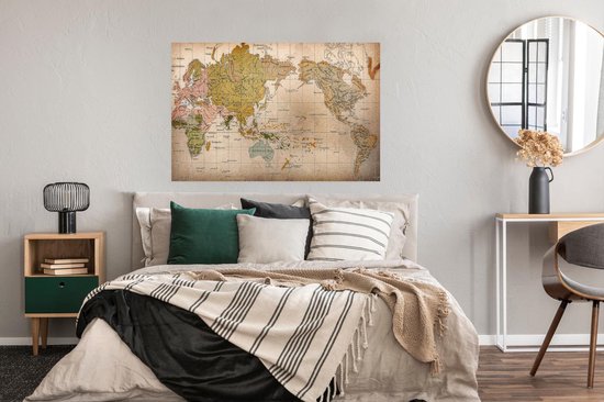 Carte du monde classique La propagation des races humaines Papier affiche