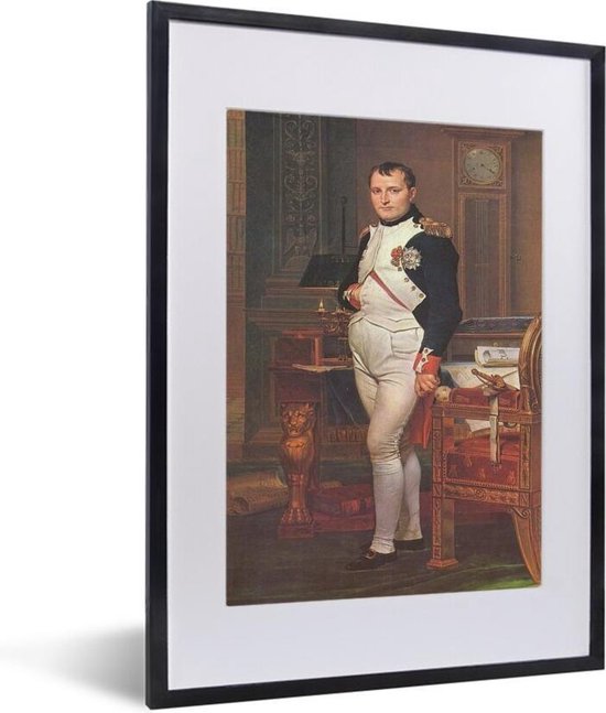 Fotolijst incl. Poster - Keizer Napoleon in zijn studeerkamer in de Tuileries - Schilderij van Jacques-Louis David - 30x40 cm - Posterlijst