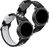 kwmobile 2x armband voor Huami Amazfit GTR (47mm) / GTR 2 / GTR 2e / GTR3 / GTR 3 Pro - Bandjes voor fitnesstracker in zwart / grijs / zwart / wit