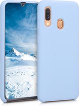 kwmobile telefoonhoesje voor Samsung Galaxy A40 - Hoesje met siliconen coating - Smartphone case in mat lichtblauw