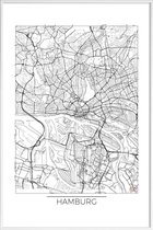 JUNIQE - Poster met kunststof lijst Hamburg - minimalistische