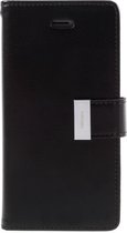 Mercury Wallet lederen portemonnee TPU case iPhone 7 8 - Bookcase Zwart