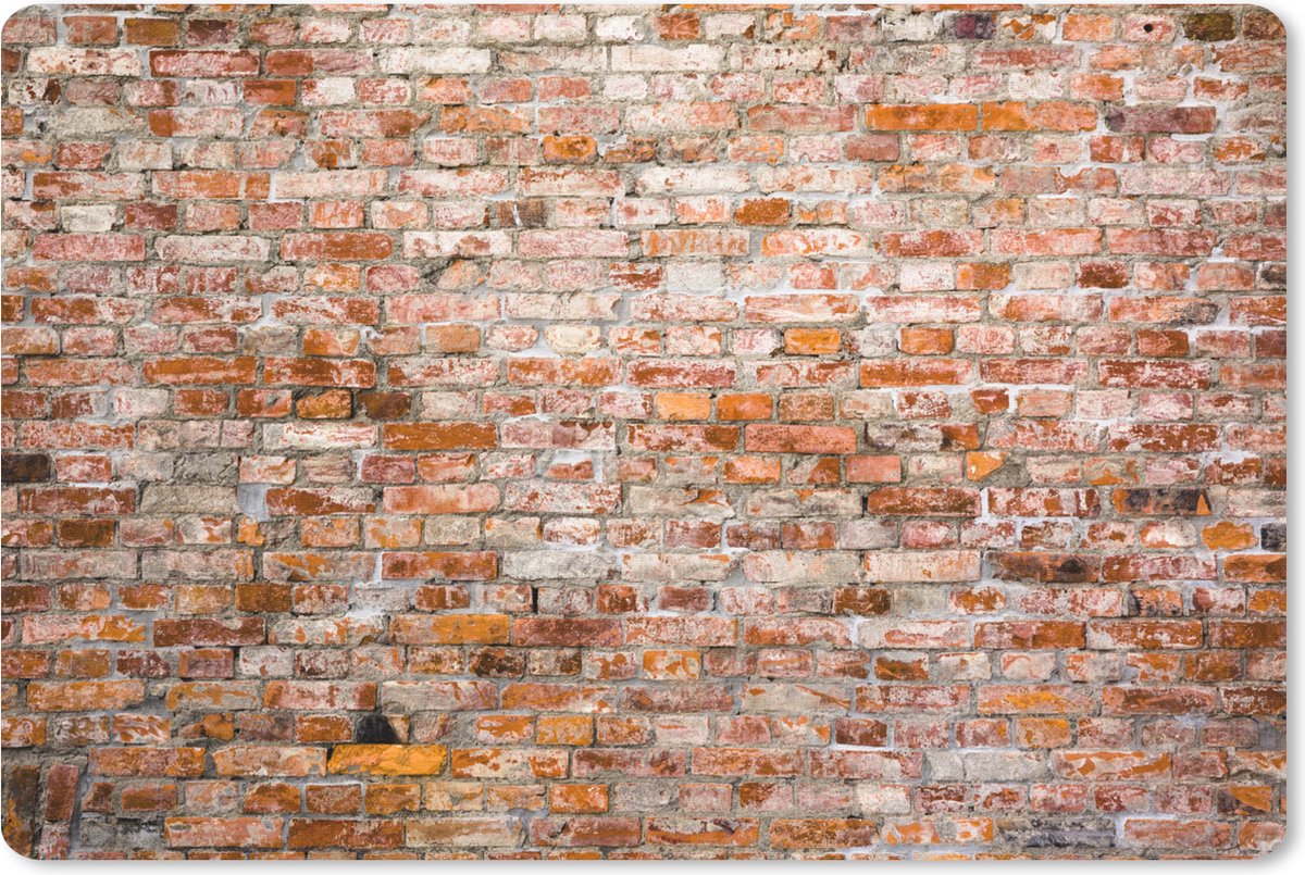 Muismat Bakstenen muur - Bijzonder gekleurde muur muismat rubber - 27x18 cm - Muismat met foto