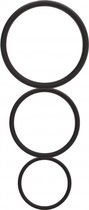 Flat Cock Ring Set  - Black