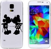 Samsung Galaxy S5/S5 Plus/S5 Neo softcase silicone hoesje met zwarte Mickey & Minnie Mouse Disney motief