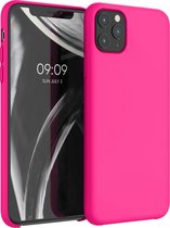 kwmobile telefoonhoesje geschikt voor Apple iPhone 11 Pro Max - Hoesje met siliconen coating - Smartphone case in neon roze