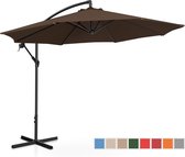 Uniprodo Zweefparasol - bruin - rond - Ø 300 cm - kantelbaar