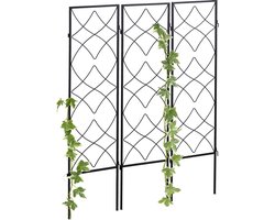 Klimplantenrek metaal - set van 3 - elk 122 x 31 cm - trellis - zwart