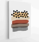 Black and white organic shape Art brush design for wall framed prints, canvas prints, poster, home decor, cover, wallpaper. 3 - Moderne schilderijen – Vertical – 1887339676 - 80*60