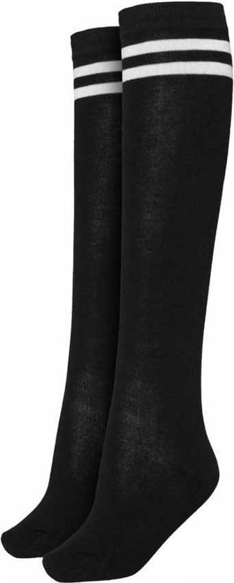 Dames sokken met dubbele witte streep zwart - Urban Classics