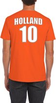 Oranje supporter t-shirt - rugnummer 10 - Holland / Nederland fan shirt / kleding voor heren L