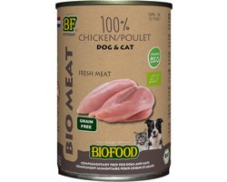 12x BF Petfood Biofood Organic Hond en Kat 100% Kip 400 gr
