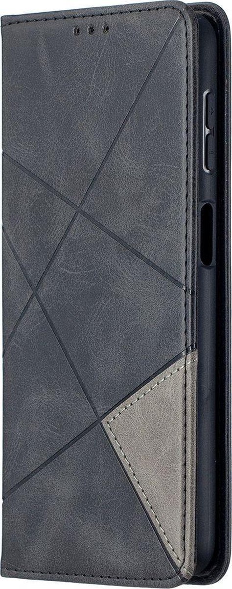 Mobigear Telefoonhoesje geschikt voor Samsung Galaxy A32 5G Hoesje | Mobigear Rhombus Slim Bookcase | Pasjeshouder voor 2 Pasjes | Telefoonhoesje voor Pinpas / OV Kaart / Rijbewijs - Zwart