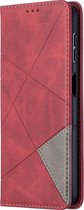 Samsung Galaxy A32 5G Hoesje - Mobigear - Rhombus Slim Serie - Kunstlederen Bookcase - Rood - Hoesje Geschikt Voor Samsung Galaxy A32 5G