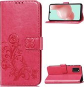 Samsung Galaxy A41 Hoesje - Mobigear - Clover Serie - Kunstlederen Bookcase - Roze - Hoesje Geschikt Voor Samsung Galaxy A41