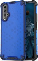 Huawei Nova 5T Hoesje - Mobigear - Honeycomb Serie - Hard Kunststof Backcover - Blauw - Hoesje Geschikt Voor Huawei Nova 5T