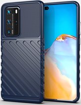 Huawei P40 Pro Hoesje - Mobigear - Groove Serie - TPU Backcover - Blauw - Hoesje Geschikt Voor Huawei P40 Pro